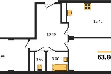 Фото №1: 2-комнатная квартира 65 м², 2/4 эт. - Краснодар, мкр. Фестивальный, ул. Круговая, 4/1