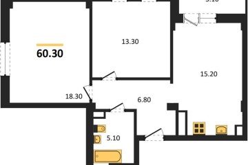 Фото №1: 2-комнатная квартира 61 м², 2/4 эт. - Краснодар, мкр. Фестивальный, ул. Круговая, 4/1