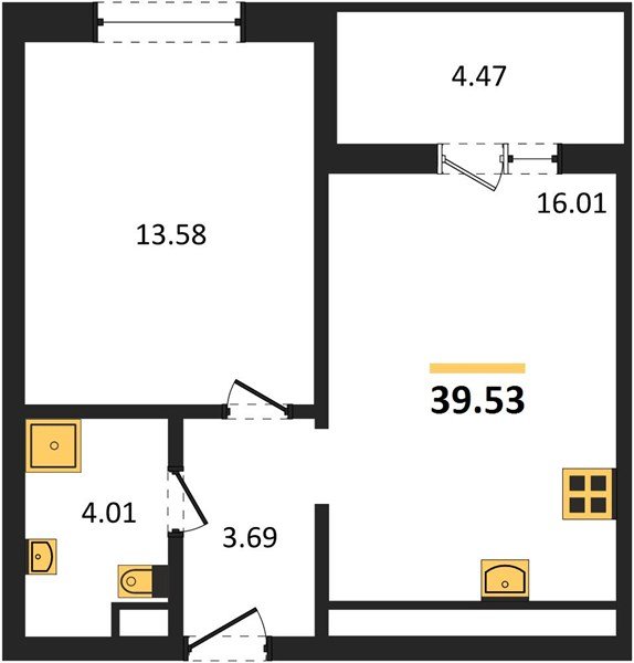 Фото №1: 1-комнатная квартира 39&nbsp;м², 13/18&nbsp;эт. - Краснодар, Прикубанский внутригородской округ, мкр. ЖК Тёплые Края