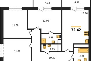 Фото №1: 3-комнатная квартира 72 м², 12/18 эт. - Краснодар, мкр. ЖК Тёплые Края,