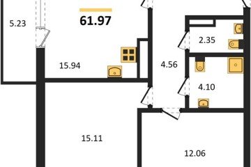 Фото №1: 2-комнатная квартира 61 м², 8/18 эт. - Краснодар, мкр. ЖК Тёплые Края,