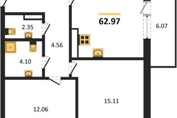 Фото №1: 2-комнатная квартира 62 м², 17/18 эт. - Краснодар, мкр. ЖК Тёплые Края,