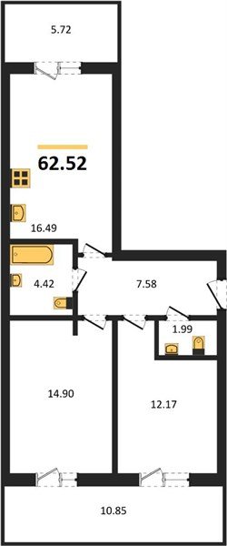 Фото №1: 2-комнатная квартира 61&nbsp;м², 1/18&nbsp;эт. - Краснодар, Прикубанский внутригородской округ, мкр. ЖК Тёплые Края