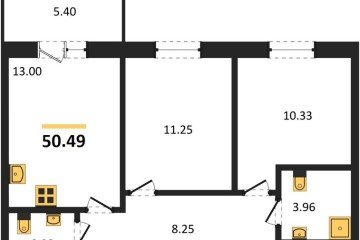 Фото №1: 2-комнатная квартира 49 м², 1/18 эт. - Краснодар, мкр. ЖК Тёплые Края,