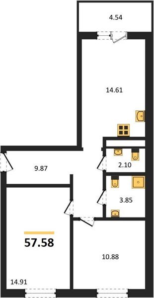 Фото №1: 2-комнатная квартира 57&nbsp;м², 3/18&nbsp;эт. - Краснодар, Прикубанский внутригородской округ, мкр. ЖК Тёплые Края