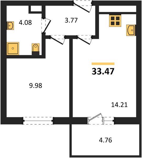 Фото №1: 1-комнатная квартира 33&nbsp;м², 4/18&nbsp;эт. - Краснодар, Прикубанский внутригородской округ, мкр. ЖК Тёплые Края