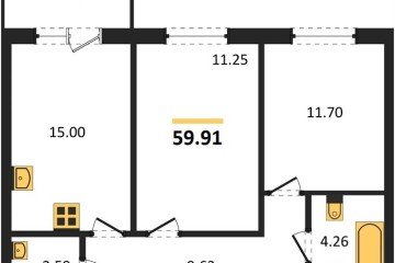 Фото №1: 2-комнатная квартира 58 м², 1/16 эт. - Краснодар, мкр. ЖК Тёплые Края,