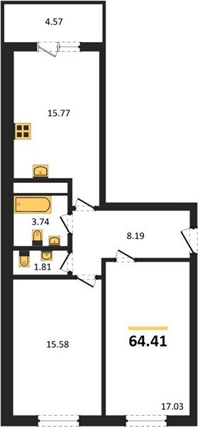 Фото №1: 2-комнатная квартира 64&nbsp;м², 3/16&nbsp;эт. - Краснодар, Прикубанский внутригородской округ, мкр. ЖК Тёплые Края