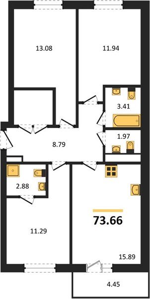 Фото №1: 3-комнатная квартира 73&nbsp;м², 6/16&nbsp;эт. - Краснодар, Прикубанский внутригородской округ, мкр. ЖК Тёплые Края