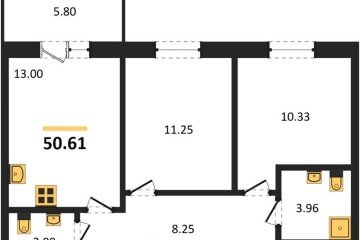 Фото №1: 2-комнатная квартира 49 м², 1/18 эт. - Краснодар, мкр. ЖК Тёплые Края,