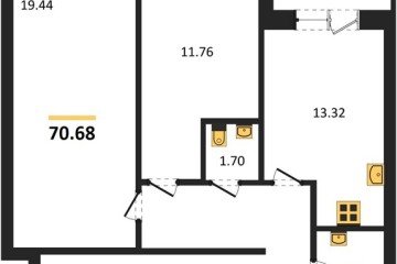 Фото №1: 2-комнатная квартира 68 м², 1/18 эт. - Краснодар, мкр. ЖК Тёплые Края,