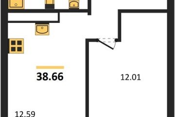 Фото №1: 1-комнатная квартира 38 м², 13/18 эт. - Краснодар, мкр. ЖК Тёплые Края,