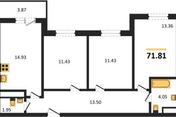Фото №1: 3-комнатная квартира 71 м², 8/18 эт. - Краснодар, мкр. ЖК Тёплые Края,