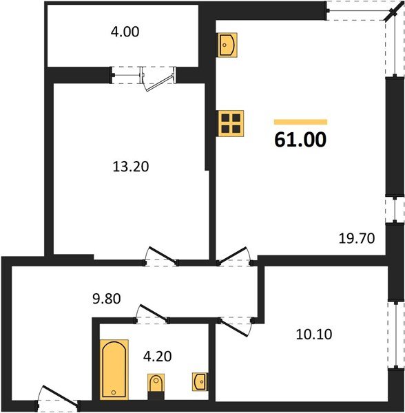Фото №1: 2-комнатная квартира 61&nbsp;м², 2/16&nbsp;эт. - Краснодар, Прикубанский внутригородской округ, мкр. жилой комплекс Самолёт-6