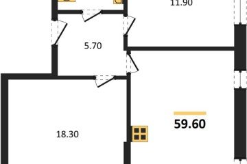Фото №1: 2-комнатная квартира 59 м², 2/16 эт. - Краснодар, мкр. жилой комплекс Самолёт-6,