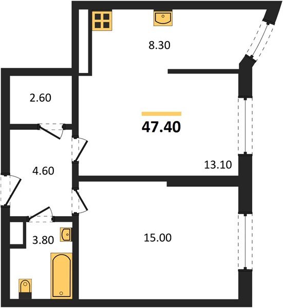 Фото №1: 2-комнатная квартира 47&nbsp;м², 13/16&nbsp;эт. - Краснодар, Прикубанский внутригородской округ, мкр. жилой комплекс Самолёт-6
