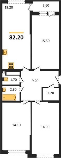 Фото №1: 3-комнатная квартира 82&nbsp;м², 14/16&nbsp;эт. - Краснодар, Прикубанский внутригородской округ, мкр. жилой комплекс Самолёт-6