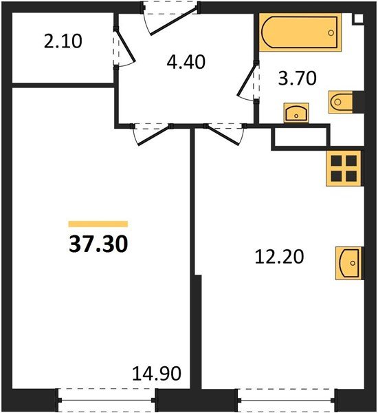 Фото №1: 1-комнатная квартира 37&nbsp;м², 3/16&nbsp;эт. - Краснодар, Прикубанский внутригородской округ, мкр. жилой комплекс Самолёт-6
