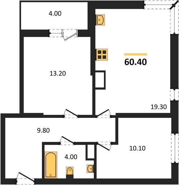 Фото №1: 2-комнатная квартира 60&nbsp;м², 12/16&nbsp;эт. - Краснодар, Прикубанский внутригородской округ, мкр. жилой комплекс Самолёт-6