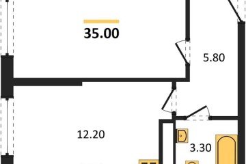 Фото №1: 1-комнатная квартира 35 м², 14/16 эт. - Краснодар, мкр. жилой комплекс Самолёт-6,