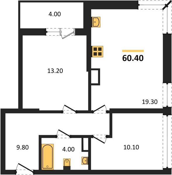 Фото №1: 2-комнатная квартира 60&nbsp;м², 15/16&nbsp;эт. - Краснодар, Прикубанский внутригородской округ, мкр. жилой комплекс Самолёт-6