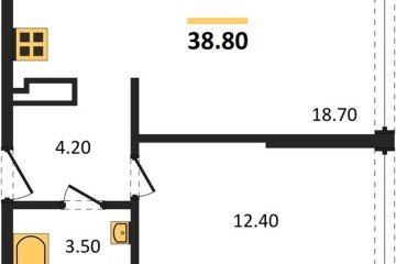 Фото №1: 1-комнатная квартира 38 м², 15/16 эт. - Краснодар, мкр. жилой комплекс Самолёт-6,