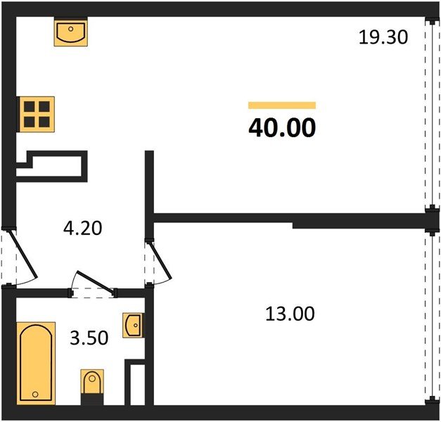 Фото №1: 1-комнатная квартира 40&nbsp;м², 16/16&nbsp;эт. - Краснодар, Прикубанский внутригородской округ, мкр. жилой комплекс Самолёт-6