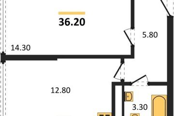 Фото №1: 1-комнатная квартира 36 м², 16/16 эт. - Краснодар, мкр. жилой комплекс Самолёт-6,