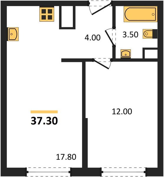 Фото №1: 1-комнатная квартира 37&nbsp;м², 8/16&nbsp;эт. - Краснодар, Прикубанский внутригородской округ, мкр. жилой комплекс Самолёт-6