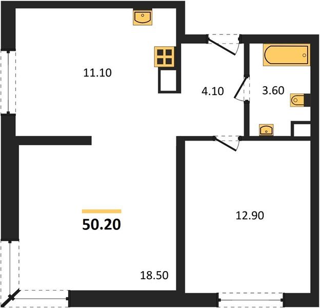 Фото №1: 2-комнатная квартира 50&nbsp;м², 3/16&nbsp;эт. - Краснодар, Прикубанский внутригородской округ, мкр. жилой комплекс Самолёт-6