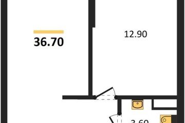 Фото №1: 1-комнатная квартира 36 м², 16/16 эт. - Краснодар, мкр. жилой комплекс Самолёт-6,