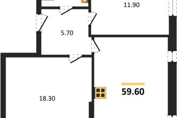 Фото №1: 2-комнатная квартира 59 м², 1/16 эт. - Краснодар, мкр. жилой комплекс Самолёт-6,