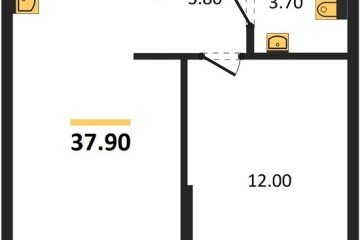Фото №1: 1-комнатная квартира 37 м², 1/16 эт. - Краснодар, мкр. жилой комплекс Самолёт-6,