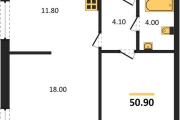 Фото №1: 2-комнатная квартира 50 м², 1/16 эт. - Краснодар, мкр. жилой комплекс Самолёт-6,