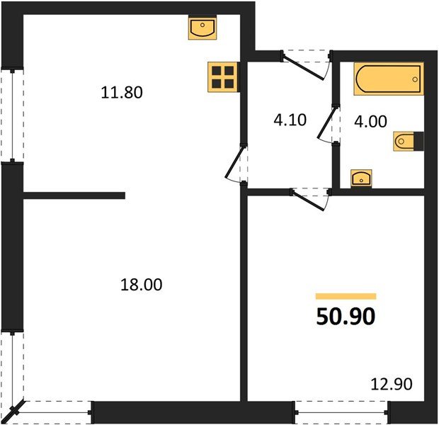 Фото №1: 2-комнатная квартира 50&nbsp;м², 1/16&nbsp;эт. - Краснодар, Прикубанский внутригородской округ, мкр. жилой комплекс Самолёт-6