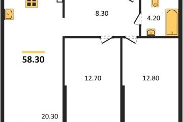 Фото №1: 2-комнатная квартира 58 м², 2/16 эт. - Краснодар, мкр. жилой комплекс Самолёт-6,