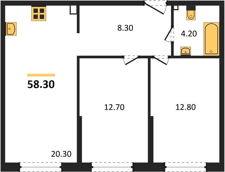 Фото №1: 2-комнатная квартира 58&nbsp;м², 2/16&nbsp;эт. - Краснодар, Прикубанский внутригородской округ, мкр. жилой комплекс Самолёт-6
