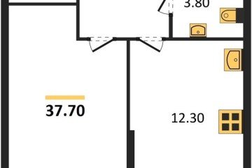 Фото №1: 1-комнатная квартира 37 м², 2/16 эт. - Краснодар, мкр. жилой комплекс Самолёт-6,
