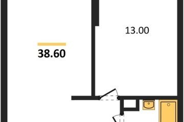 Фото №1: 1-комнатная квартира 38 м², 3/16 эт. - Краснодар, мкр. жилой комплекс Самолёт-6,