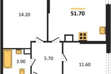 Фото №1: 2-комнатная квартира 51 м², 9/16 эт. - Краснодар, мкр. жилой комплекс Самолёт-6,