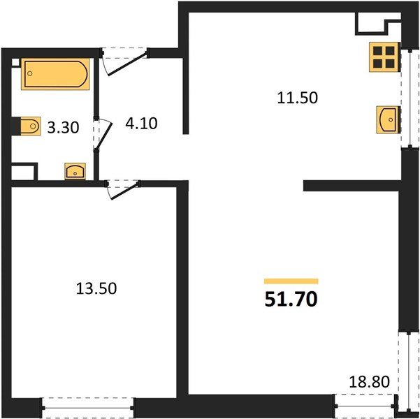 Фото №1: 2-комнатная квартира 51&nbsp;м², 5/16&nbsp;эт. - Краснодар, Прикубанский внутригородской округ, мкр. жилой комплекс Самолёт-6