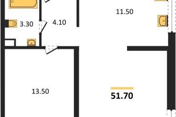Фото №1: 2-комнатная квартира 51 м², 9/16 эт. - Краснодар, мкр. жилой комплекс Самолёт-6,