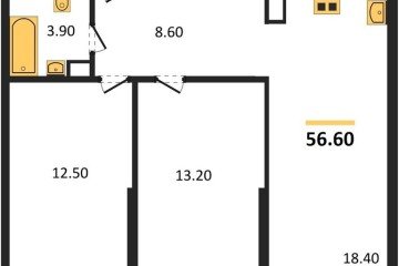 Фото №1: 2-комнатная квартира 56 м², 6/16 эт. - Краснодар, мкр. жилой комплекс Самолёт-6,