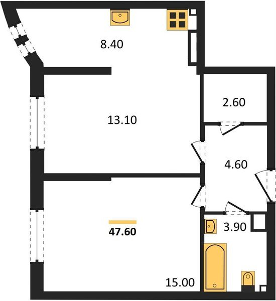 Фото №1: 2-комнатная квартира 47&nbsp;м², 8/16&nbsp;эт. - Краснодар, Прикубанский внутригородской округ, мкр. жилой комплекс Самолёт-6