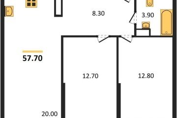 Фото №1: 2-комнатная квартира 57 м², 15/16 эт. - Краснодар, мкр. жилой комплекс Самолёт-6,
