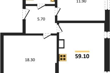 Фото №1: 2-комнатная квартира 59 м², 5/16 эт. - Краснодар, мкр. жилой комплекс Самолёт-6,