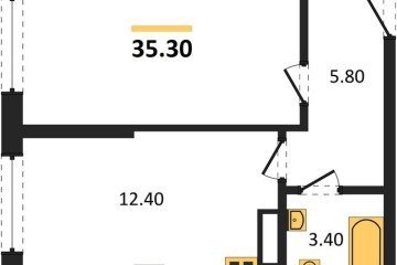 Фото №1: 1-комнатная квартира 35 м², 9/16 эт. - Краснодар, мкр. жилой комплекс Самолёт-6,