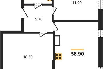 Фото №1: 2-комнатная квартира 58 м², 14/16 эт. - Краснодар, мкр. жилой комплекс Самолёт-6,