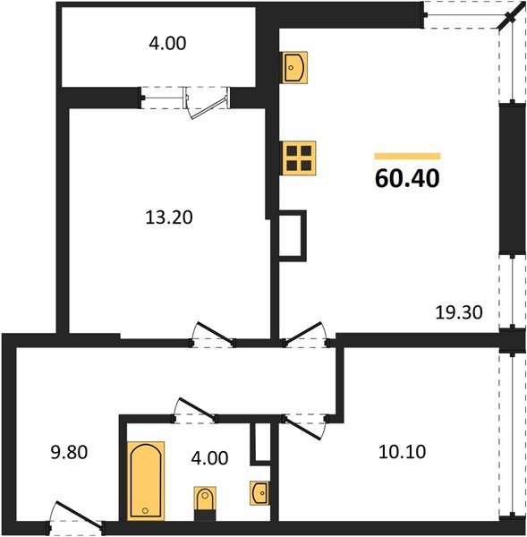 Фото №1: 2-комнатная квартира 60&nbsp;м², 15/16&nbsp;эт. - Краснодар, Прикубанский внутригородской округ, мкр. жилой комплекс Самолёт-6