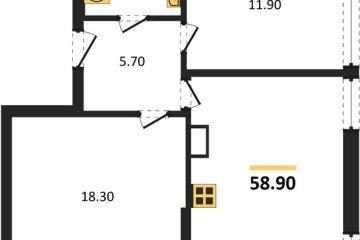 Фото №1: 2-комнатная квартира 58 м², 15/16 эт. - Краснодар, мкр. жилой комплекс Самолёт-6,
